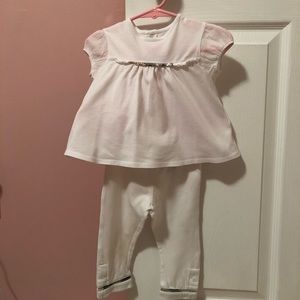 Burberry t-shirt and leggings outfit. Size 12M.
